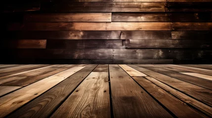 Foto op Plexiglas Creative template concept. Empty wooden shed wood walls wallpaper background. © SaraY Studio 