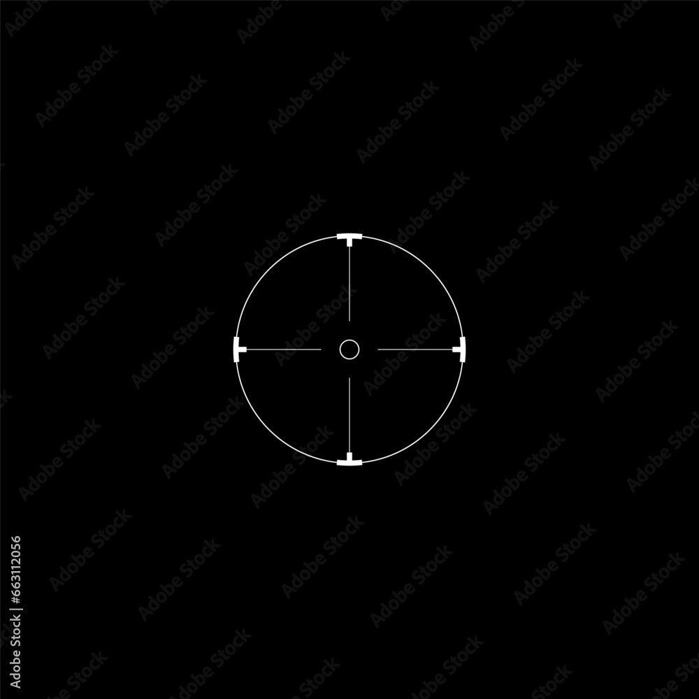 Poster cyberpunk style circle target. futuristic gui circle target, aim, sight, hud reticle, cyberpunk aest