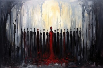 Fototapeta premium Hauntingly beautiful vampires with eternal allure - Generative AI