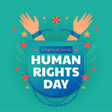 Free vector watercolor international human rights day horizontal banners set,Human rights with colored hands vector