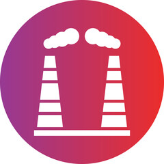 Chimney Pollution Icon Style