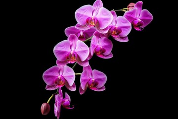 Fototapeta na wymiar Pink Orchid isolated on black background.