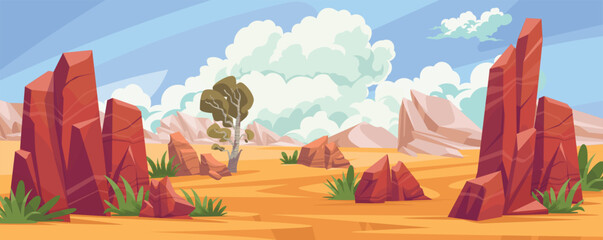 landscape with mountains and trees 2d game background