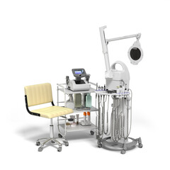 Dermatology and cosmetology clinic equipment  3d illustration on white