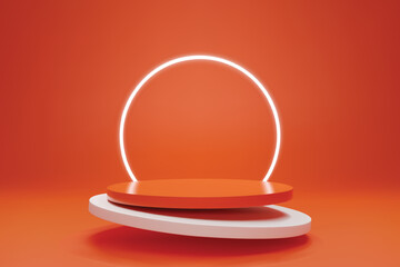 3D podium banner template design for web or social media.