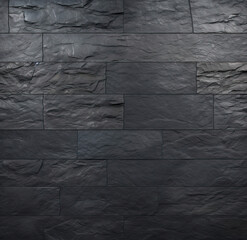 A contemporary black slate tile wall