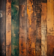 A colorful and textured wooden wall, showcasing the beauty of natural materials
