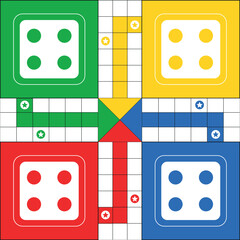 Classic family board game. Vector ludo board family game. Ludo board game. Ludo game board design.