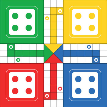 Classic family board game. Vector ludo board family game. Ludo board game. Ludo game board design.