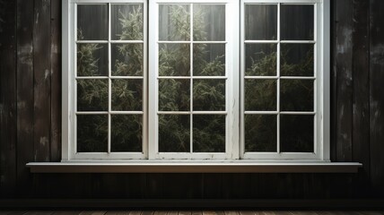 Fototapeta na wymiar a large window with a night atmosphere