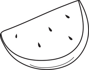 watermelon hand drawn outline