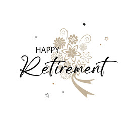 happy retirement card on white background	