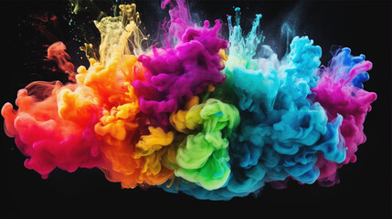 虹色の抽象的な爆発 Multi color rainbow abstract explosion.  - obrazy, fototapety, plakaty
