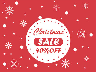 The Christmas sale. Advertising poster for the store. Discounts up to 50 percent. Red banner for website or flyer. Realistic vector. Proportional to A3. Festive new year design template. ... See More
