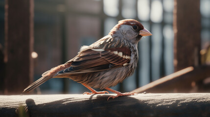 sparrow on a fence