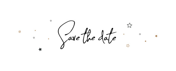 save the date sign on white background	