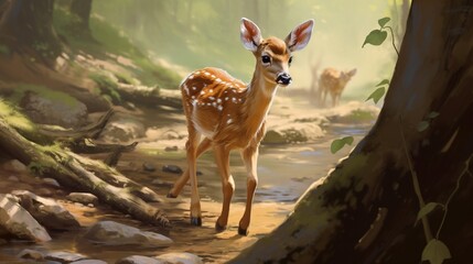 deer in the forest generated by AI tool 
