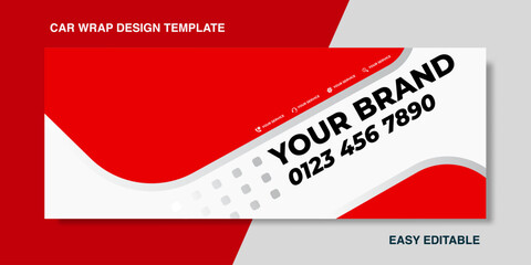 Simple Wrapping Car Development for the company. Branding a car. Sticker brand car in Black and Red colors.