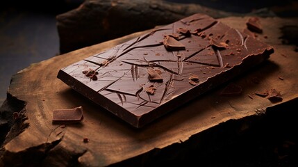 a perfectly tempered chocolate slab, capturing its impeccable shine