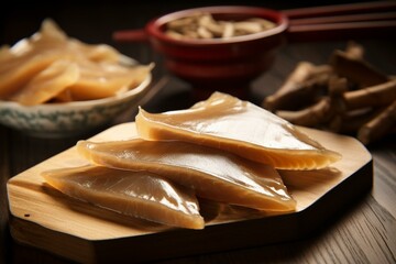 Traditional Chinese delicacy made with shark fin. Generative AI