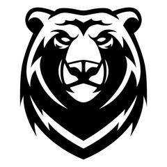 Bear logo vector icon symbol template design black and white illustration