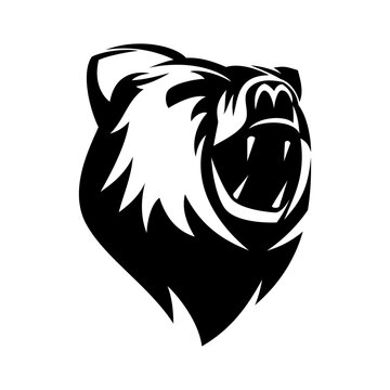 Bear grizzly vector illustration logo design template