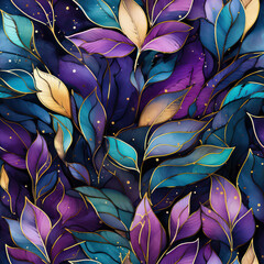 Seamless floral decorative background, ai generative, botanical design