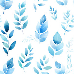 Seamless leaves pattern, botanical background, ai generative