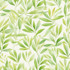 Seamless leaves pattern, botanical background, ai generative