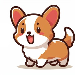 元気なコーギーのイラスト