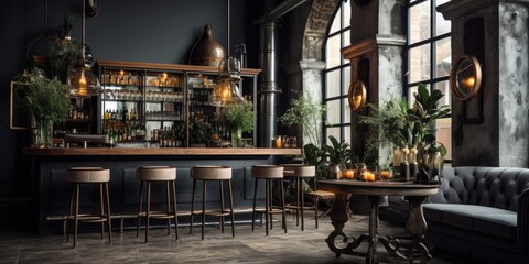 a image Cool pub or bar interior, Generative AI