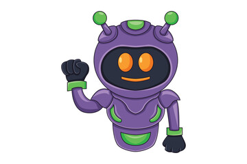 Little Robot Character Design Illustration