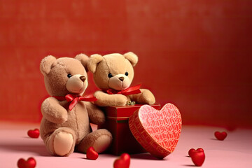 Valentine teddy bear with heart