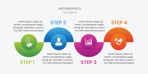 Business infographic thin line process. Can be used for steps, options, business processes, workflow, diagrams, flowchart concepts, timelines, marketing icons, and infographics.
