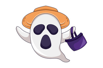 Halloween Ghost Character Design Illustration