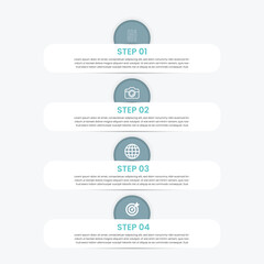 Business infographic thin line process. Can be used for steps, options, business processes, workflow, diagrams, flowchart concepts, timelines, marketing icons, and infographics.