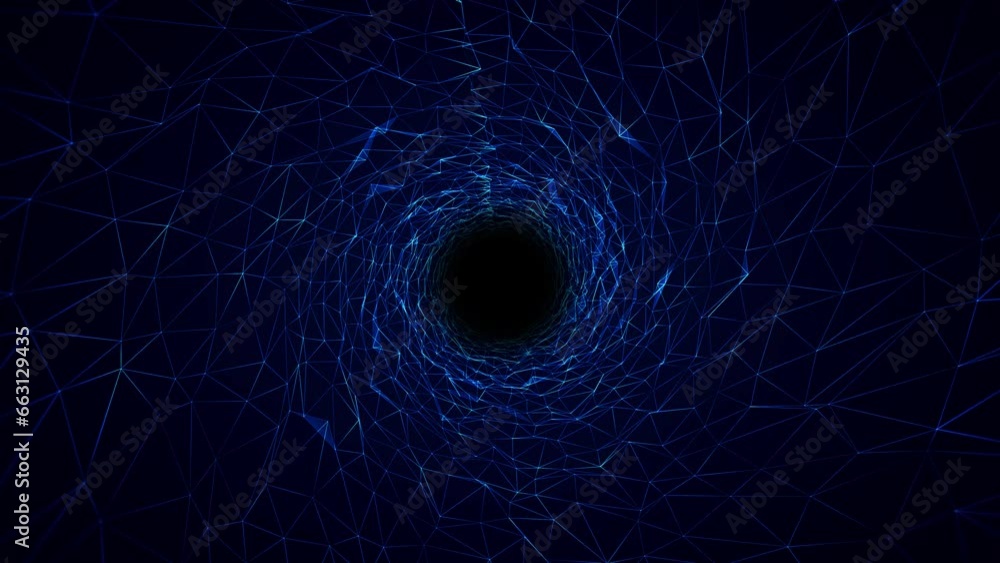 Poster technology digital wave background concept. motion waving dots particles. cyber or technology backgr