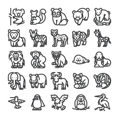 生物多様性 絶滅危惧種 動物 アイコン セット © lilli