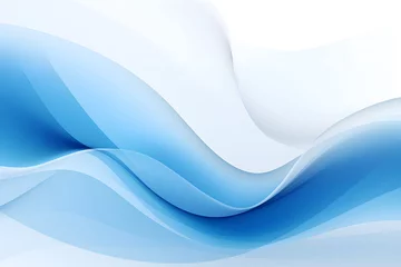 Fotobehang Fractale golven Blue abstract fractal pattern on white background for design
