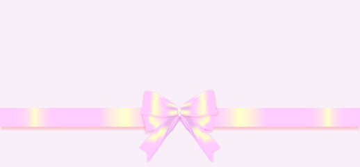 pink ribbon bow.Beautiful design template on white backdrop.