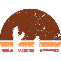 Retro Sunset With Cactus