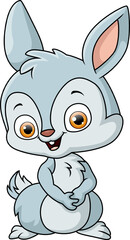 Cute rabbit cartoon on white background