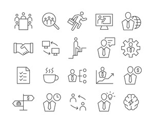 Business and Management Icons - Vector Line. Editable Stroke.