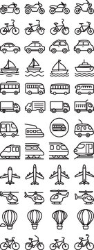 Transportation icon collection