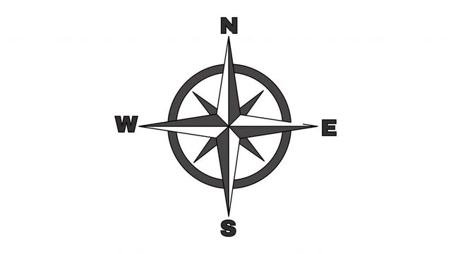 animated video forming a compass icon