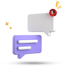 3d rendering of speech bubble, 3D pastel chat icon set. Set of 3d speak bubble.