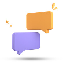 3d rendering of speech bubble, 3D pastel chat icon set. Set of 3d speak bubble.
