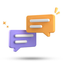 3d rendering of speech bubble, 3D pastel chat icon set. Set of 3d speak bubble.