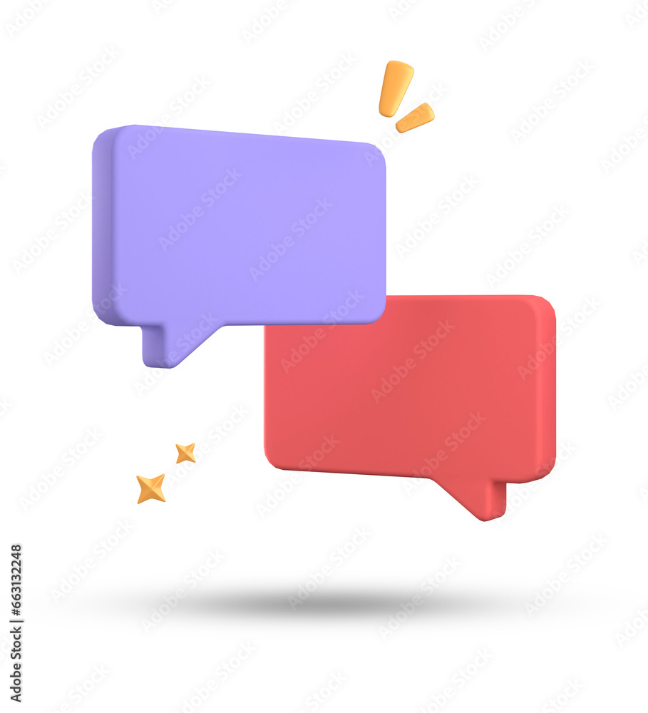 Poster 3d rendering of speech bubble, 3d pastel chat icon set. set of 3d speak bubble.