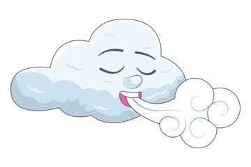 Cute Cloud Character Design Illustration